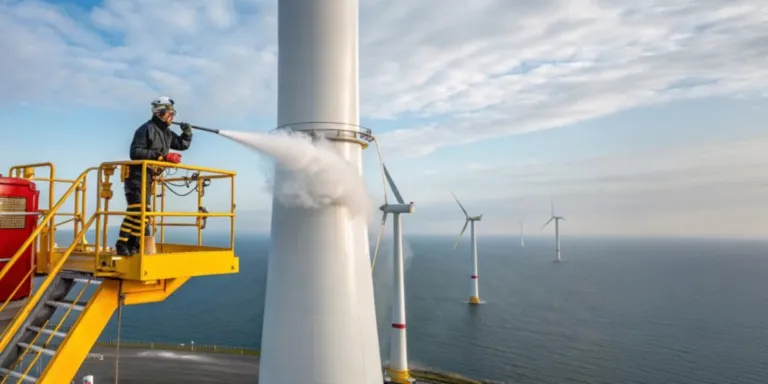 nettoyage d'une eolienne